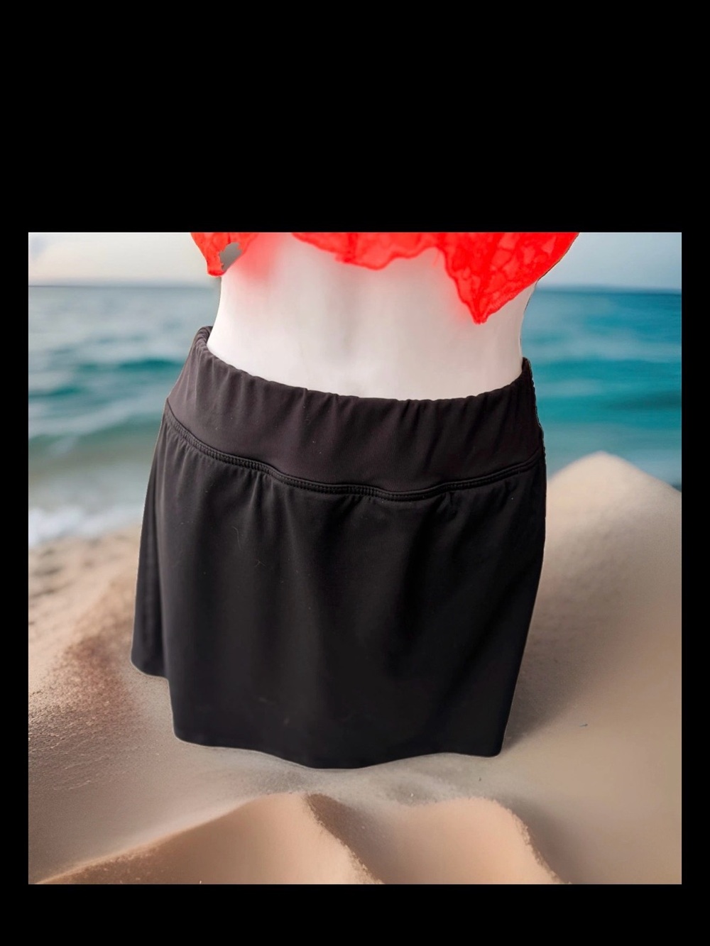 Lands End Swim Skirt Swim Bottoms Size 6 / Small, Black Swimsuit *Tummy Control